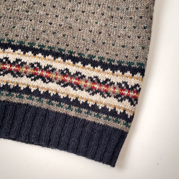 Woolrich Vintage Wool Nordic Scandi Crew Sweater XL Fair Isle Apres Ski Cozy - Picture 10 of 11